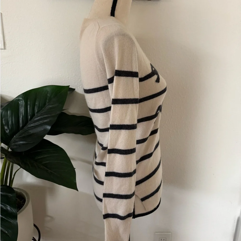 J.Crew cashmere sweater with stripe/bow pattern